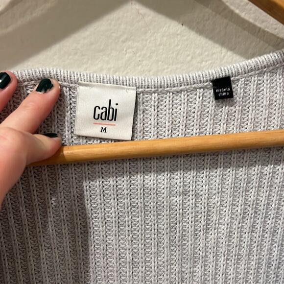 CAbi Deep V-neck Asymetrical Zipper Side Sweater | Size Medium - Picture 3 of 10